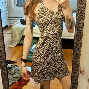 American Eagle Leopard Print Halter Dress
